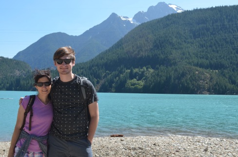 Luke and Mary Jo on the shores of Diablo Lake in North Cascades ...